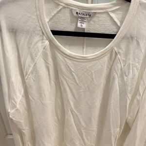 Athleta coastal high hip sweatshirt in white, size xl
